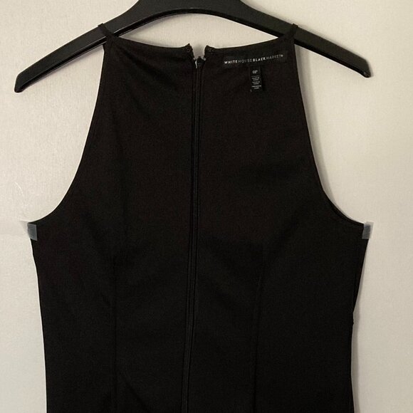 NWOT WHITE HOUSE BLACK MARKET BLACK HALTER DRESS with COLORFUL SEQUIN ACCENTS - Picture 7 of 14